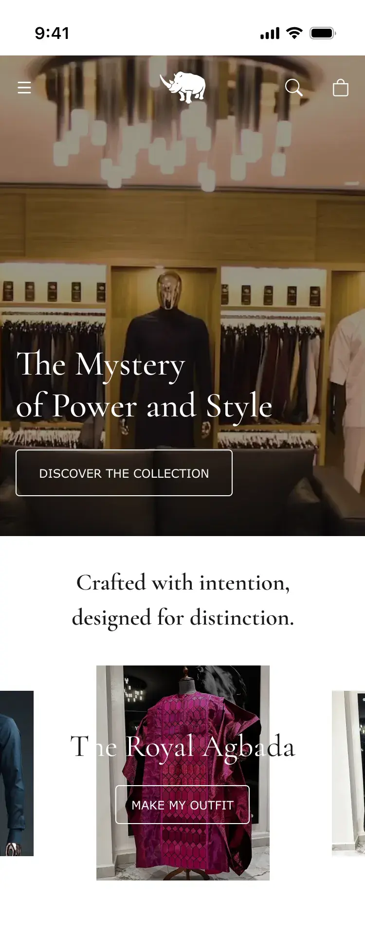 Aramanda homepage on mobile
